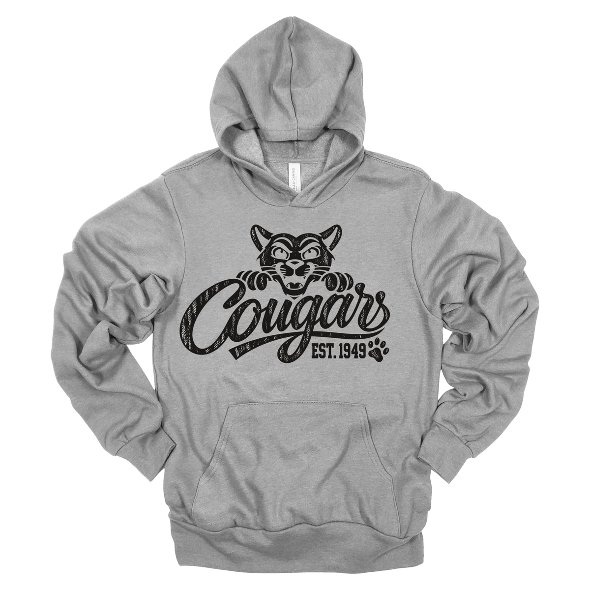 Cougars Mascot | Adult Hooded Sweatshirt
