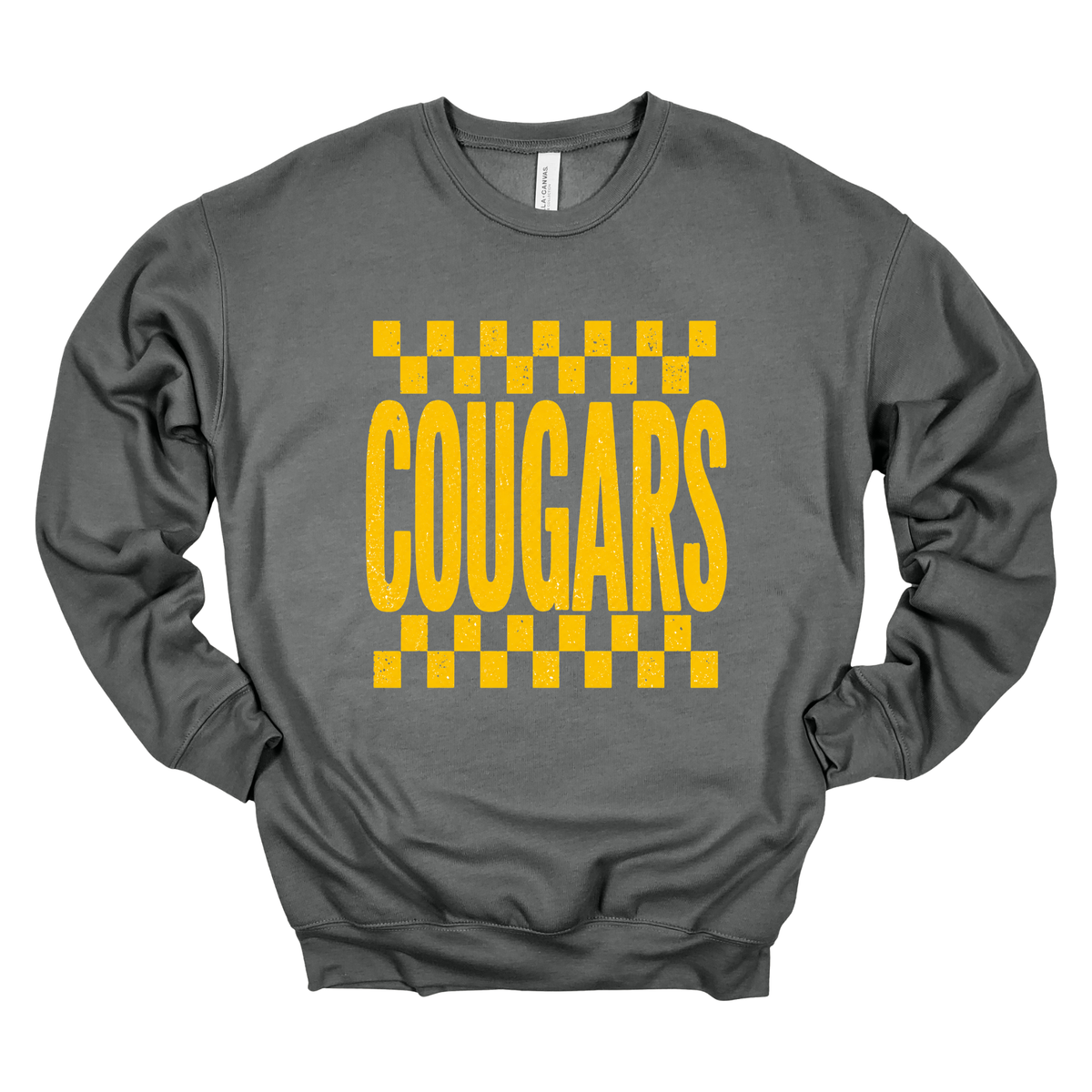 Checkered Cougars | Adult Crewneck