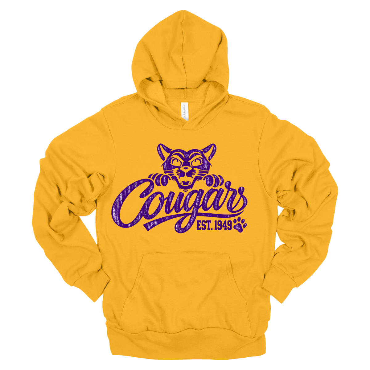 Cougars Mascot | Adult Hooded Sweatshirt
