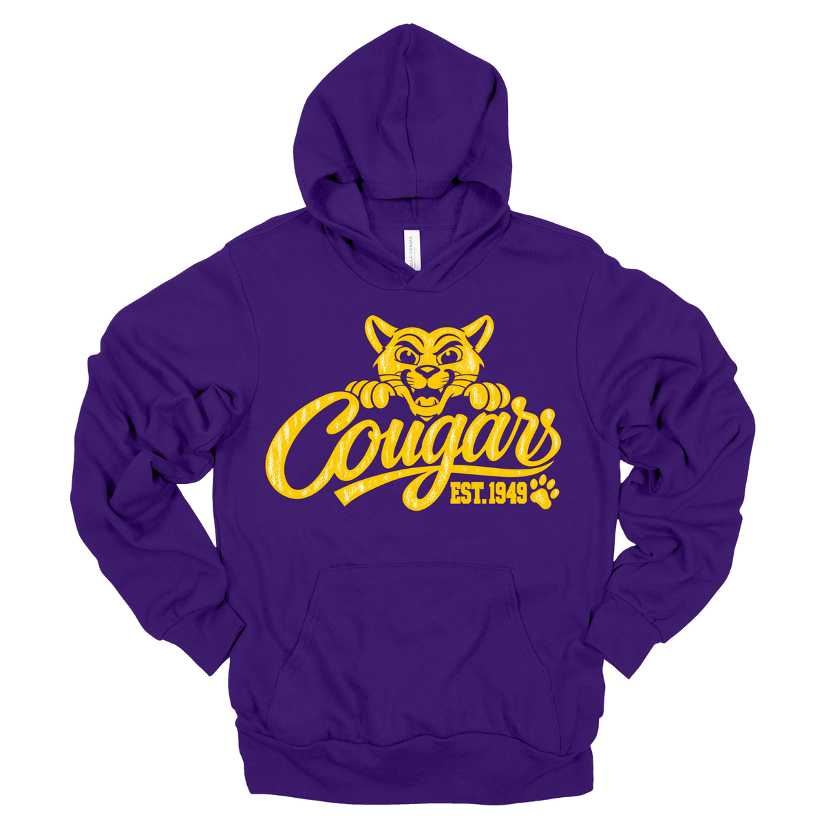 Cougars Mascot | Adult Hooded Sweatshirt