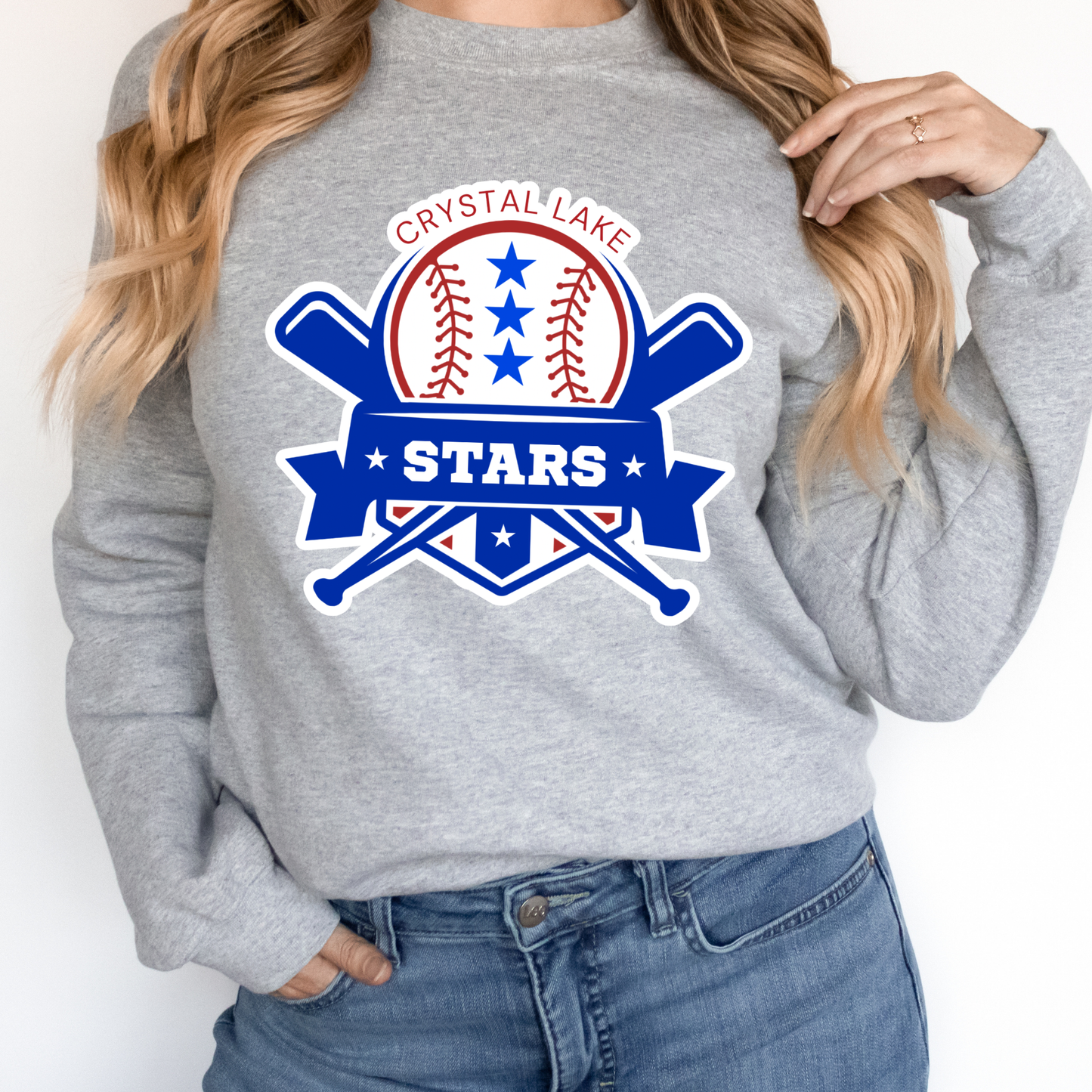Crystal Lake Stars Logo | Adult Crewneck