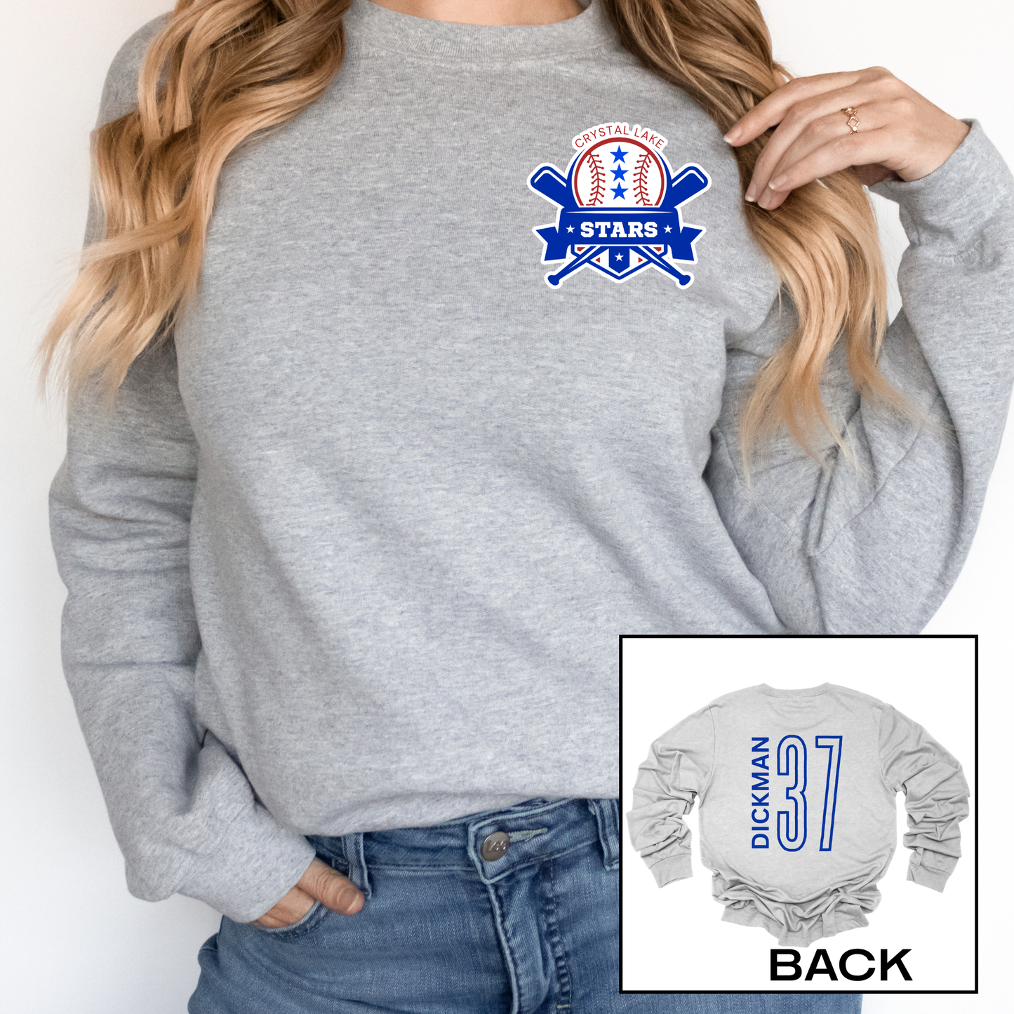 Crystal Lake Stars Pocket Logo | Adult Crewneck