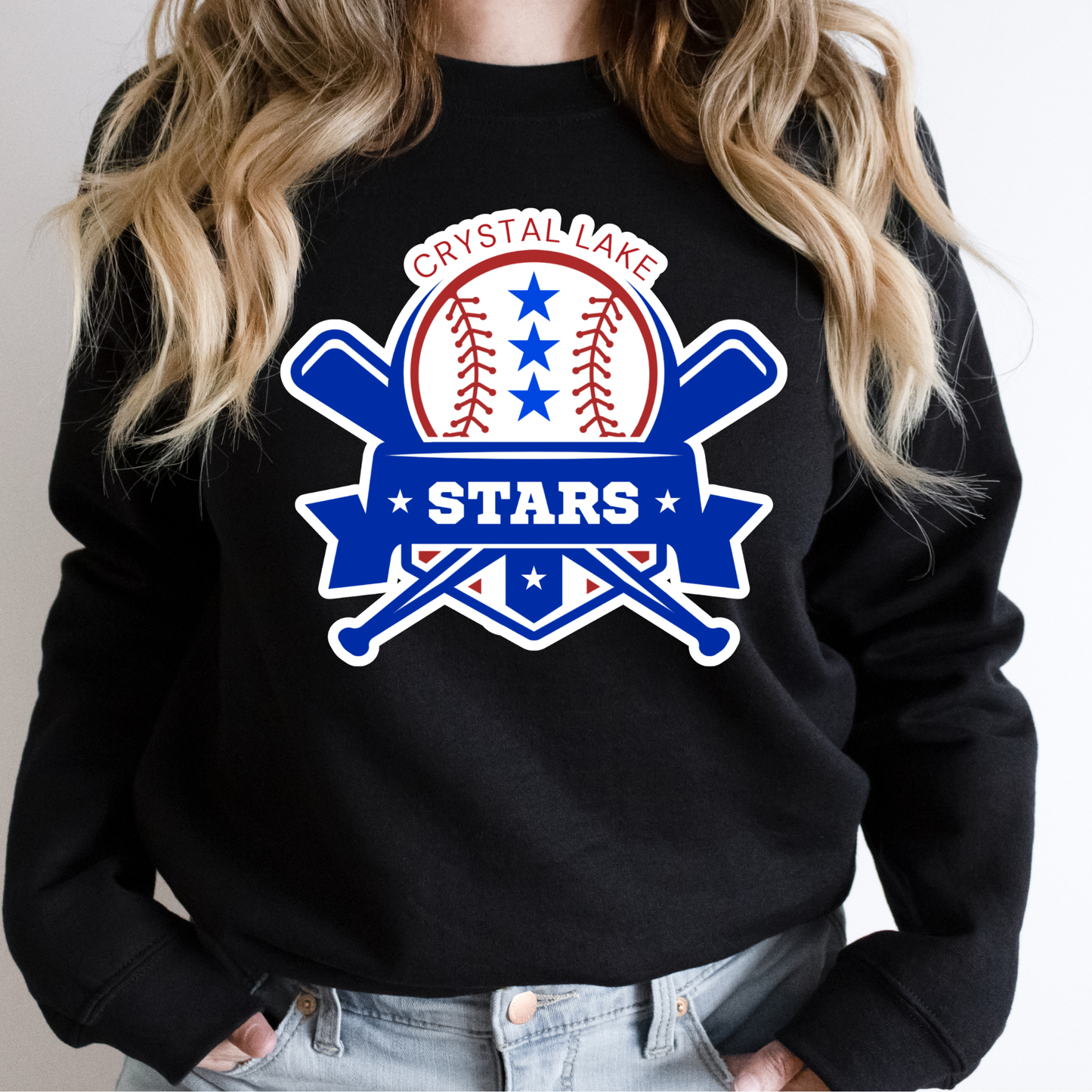 Crystal Lake Stars Logo | Adult Crewneck