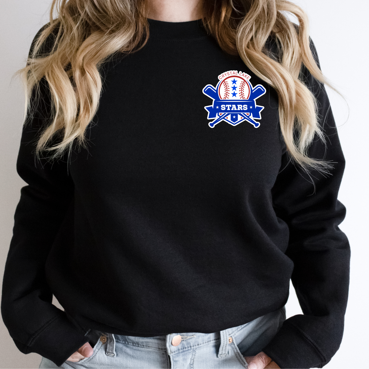 Crystal Lake Stars Pocket Logo | Adult Crewneck