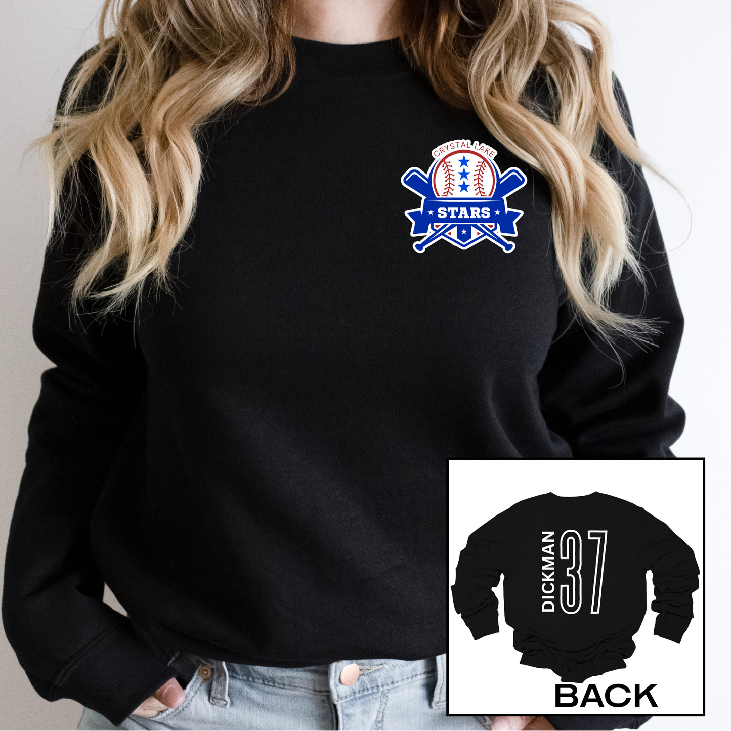 Crystal Lake Stars Pocket Logo | Adult Crewneck