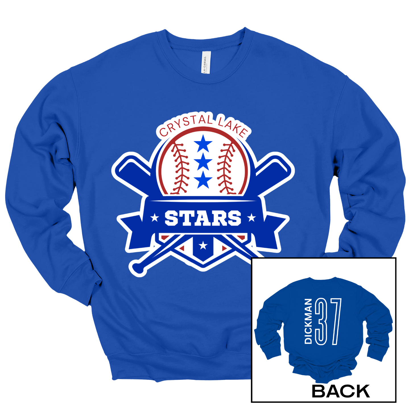 Crystal Lake Stars Logo | Adult Crewneck