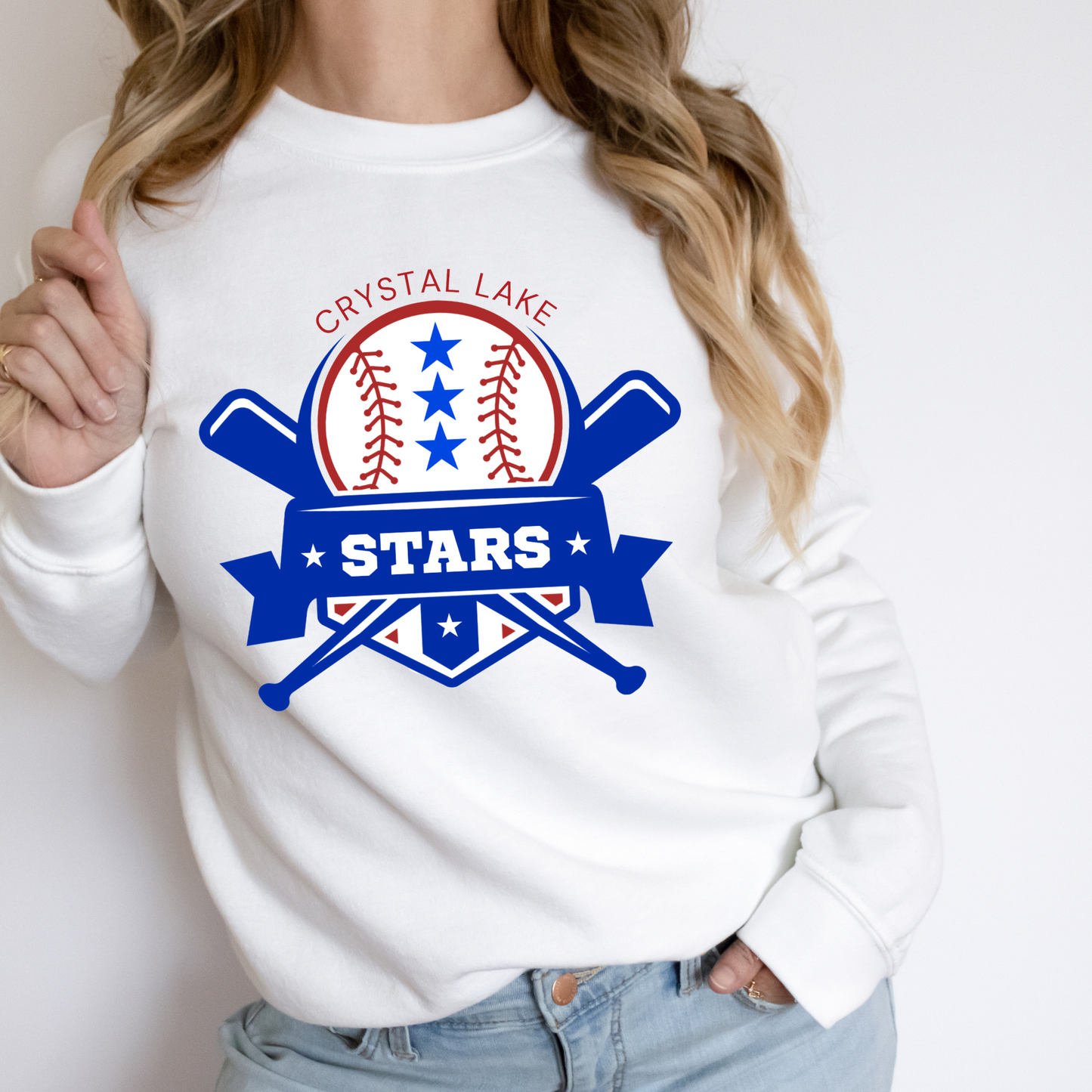 Crystal Lake Stars Logo | Adult Crewneck