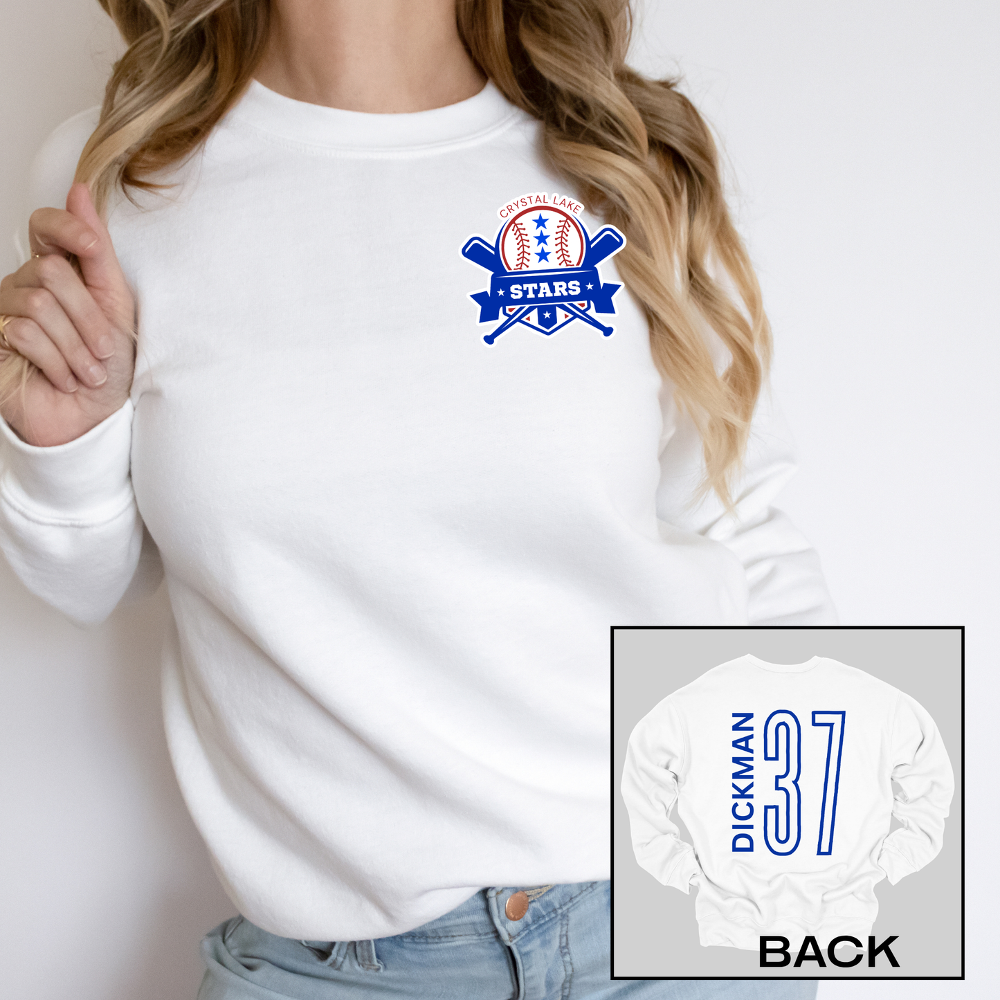 Crystal Lake Stars Pocket Logo | Adult Crewneck