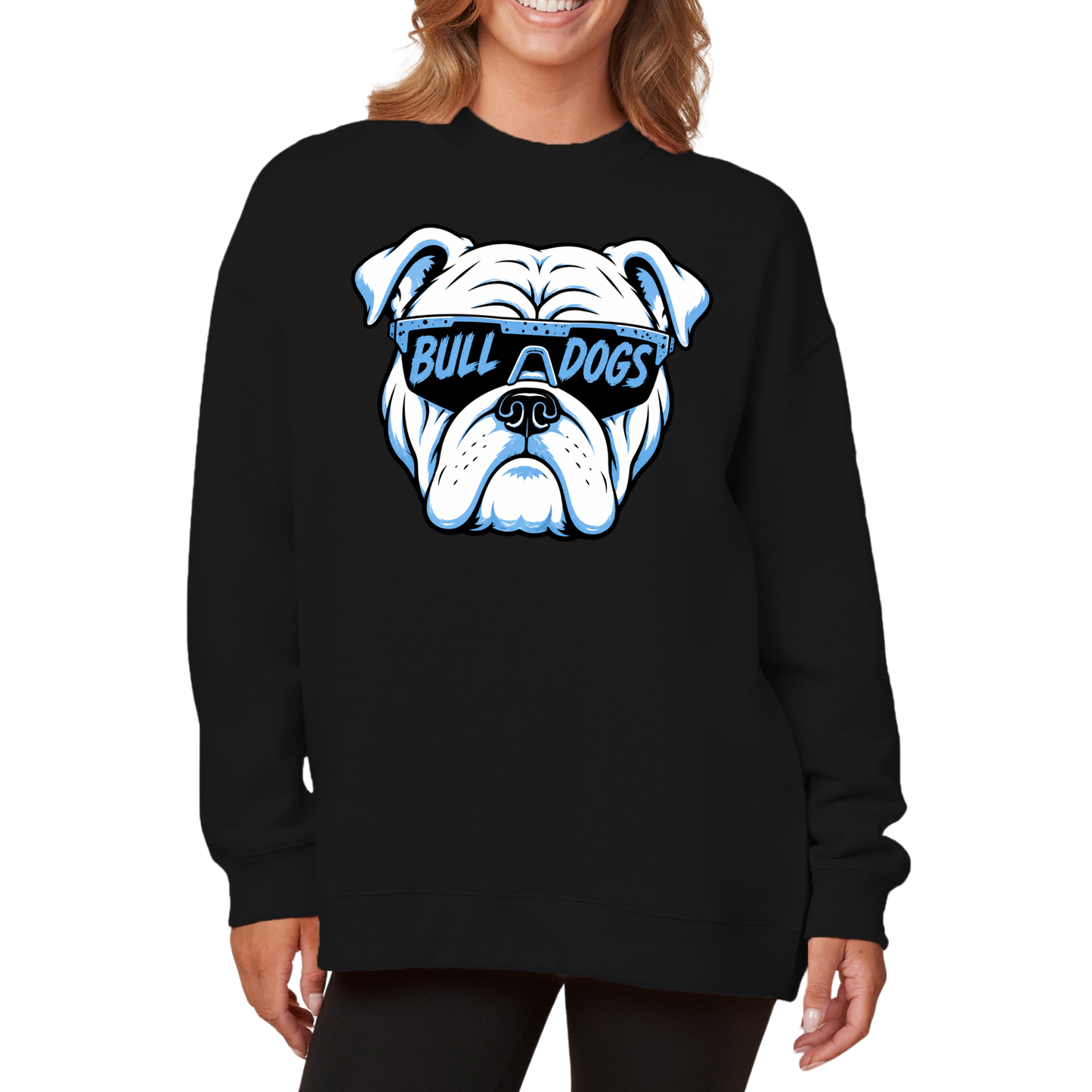 Bulldog Glasses | Ladies Oversized Crewneck