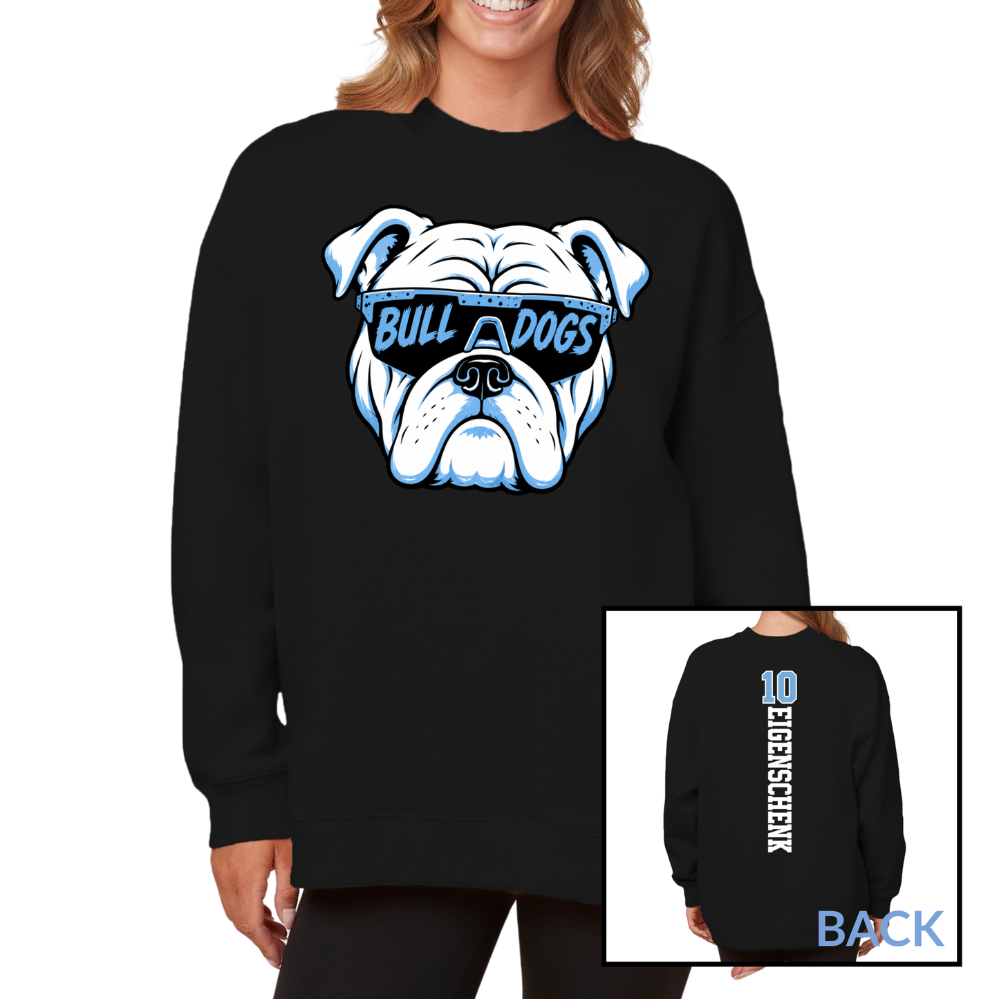 Bulldog Glasses | Ladies Oversized Crewneck