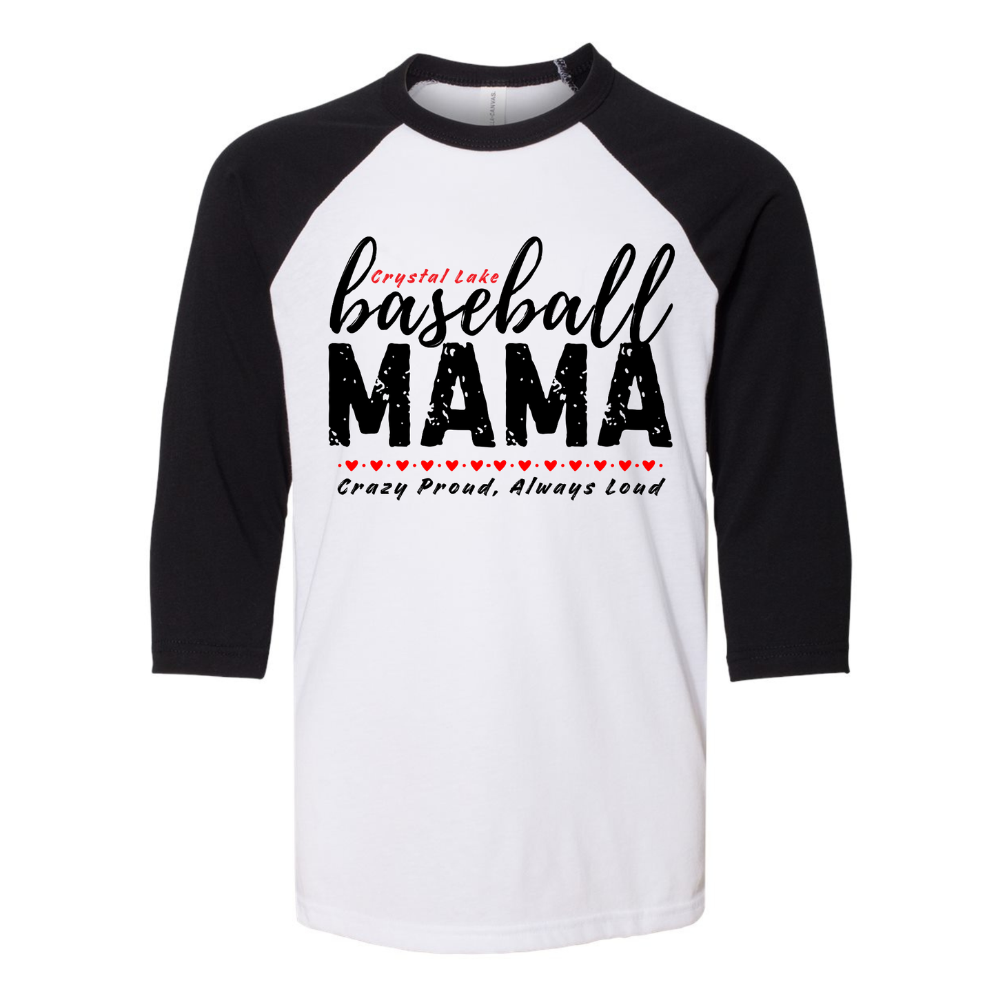 CL Baseball Mama | Three-Quarter Sleeve Baseball Tee