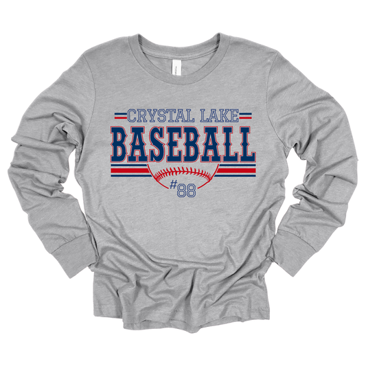 Crystal Lake Baseball, Personalized | Long Sleeve Tee