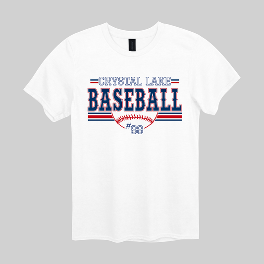 Crystal Lake Baseball, Personalized | Short Sleeve Tee