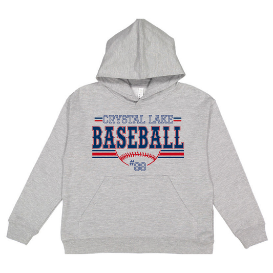 Crystal Lake Baseball, Personalized | Youth Hooded Sweatshirt