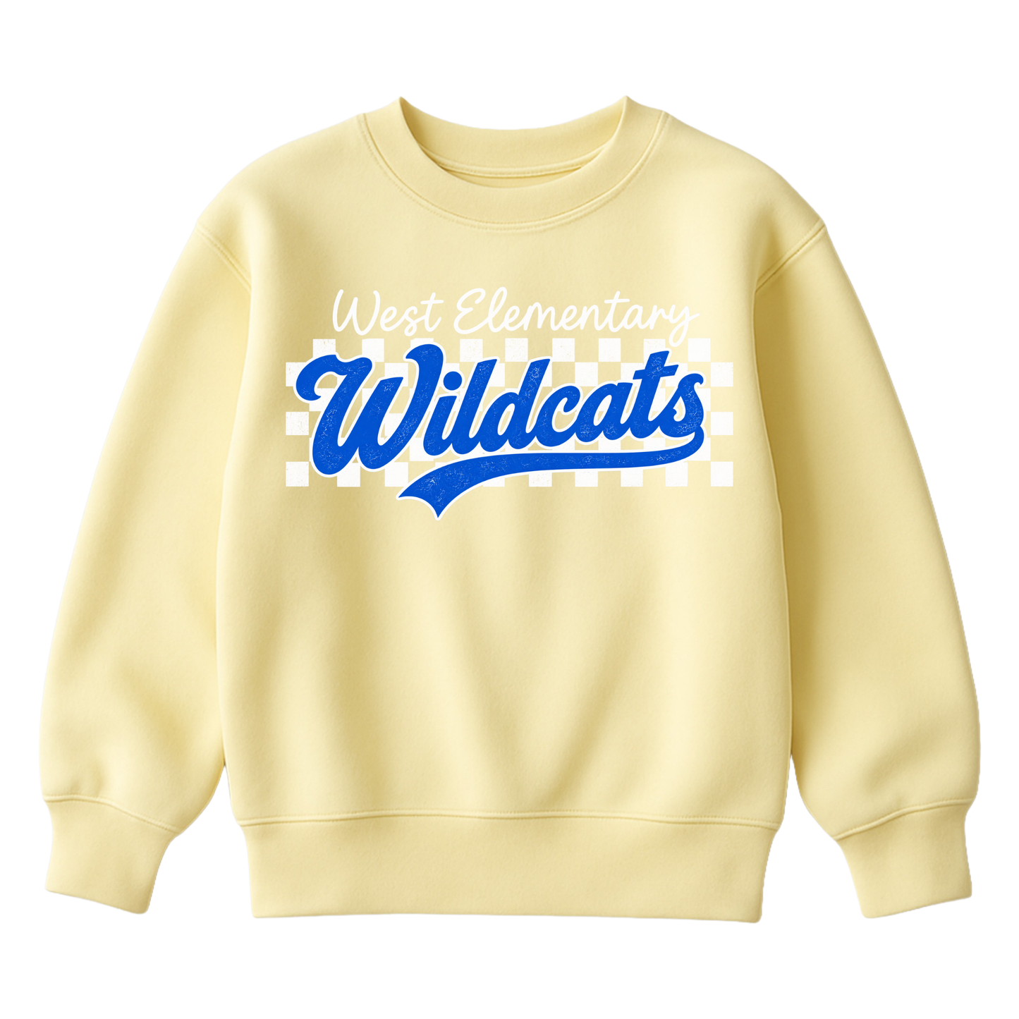Checkered West Wildcats | Youth Fleece Crewneck