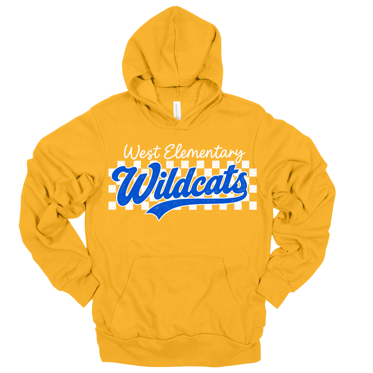 Checkered West Wildcats| Adult Hooded Sweatshirt
