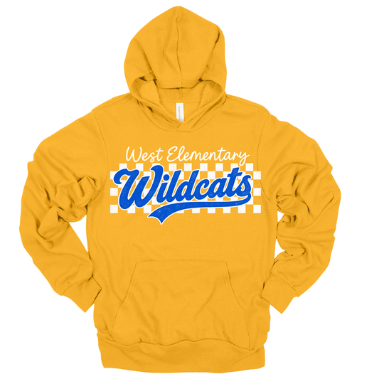 Checkered West Wildcats| Adult Hooded Sweatshirt