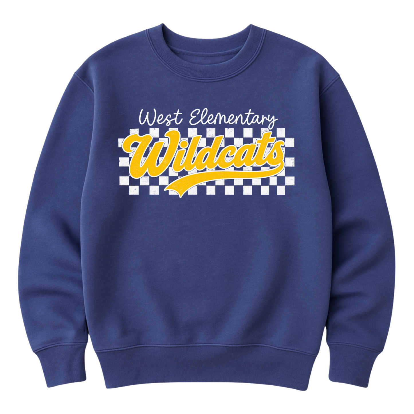 Checkered West Wildcats | Youth Fleece Crewneck