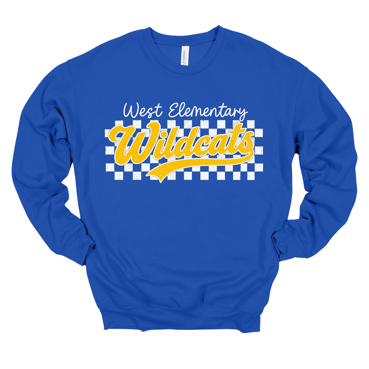 Checkered West Wildcats | Adult Crewneck