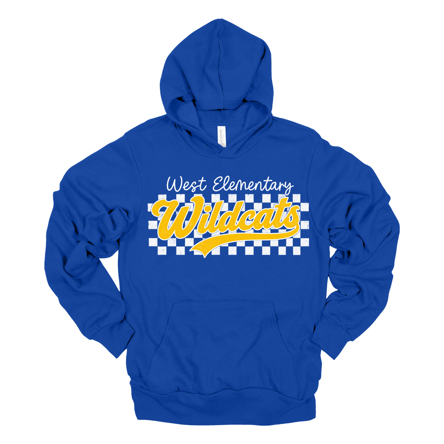 Checkered West Wildcats| Adult Hooded Sweatshirt