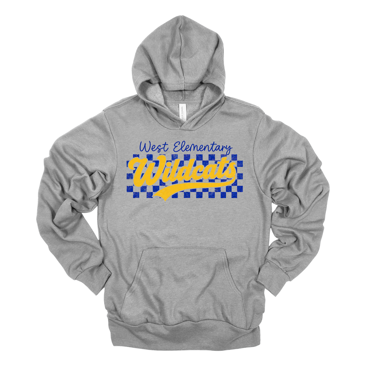 Checkered West Wildcats| Adult Hooded Sweatshirt