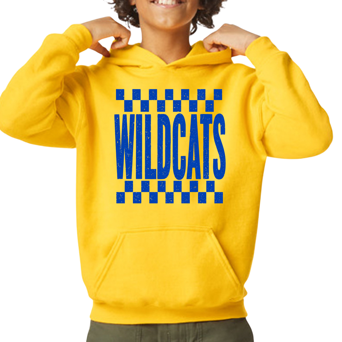Checkered Wildcats | Youth Hooded Sweatshirt