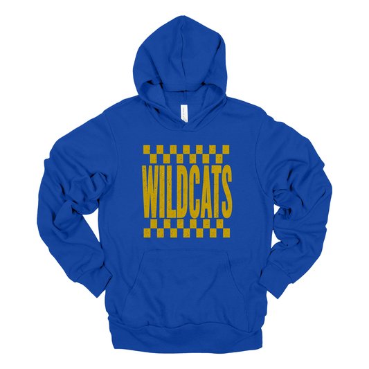 Checkered Wildcats | Adult Hooded Sweatshirt
