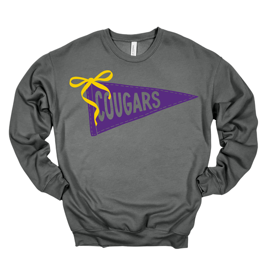 Cougars Bow Flag | Adult Crewneck