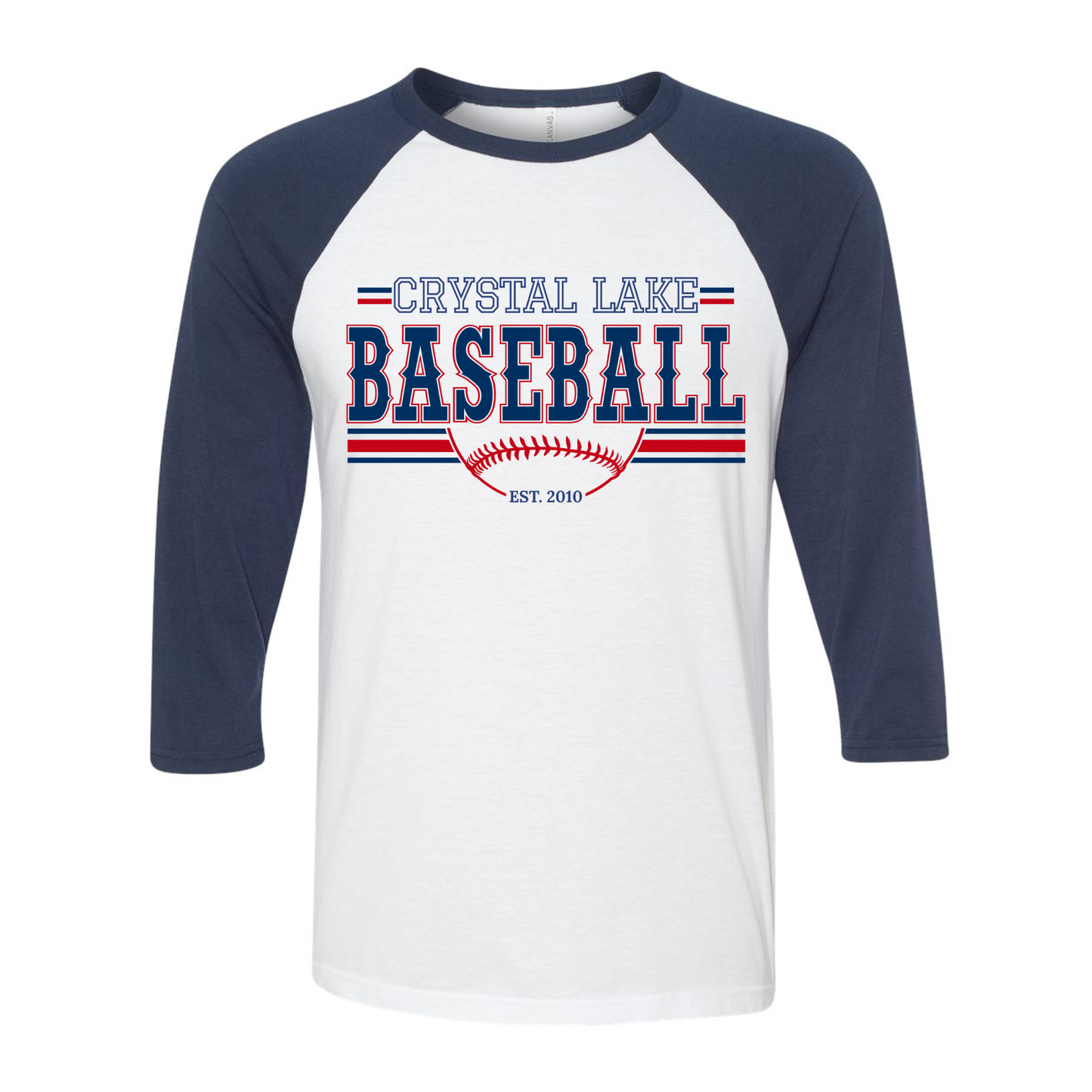 Crystal Lake Baseball | Three-Quarter Sleeve Baseball Tee