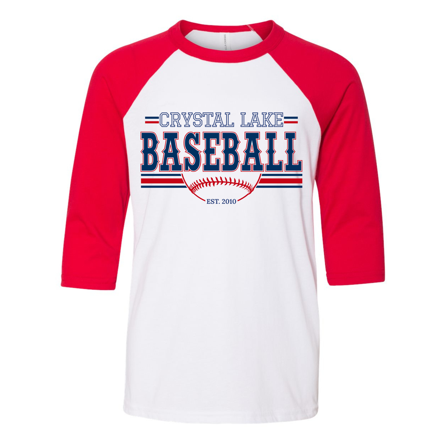 Crystal Lake Baseball | Three-Quarter Sleeve Baseball Tee
