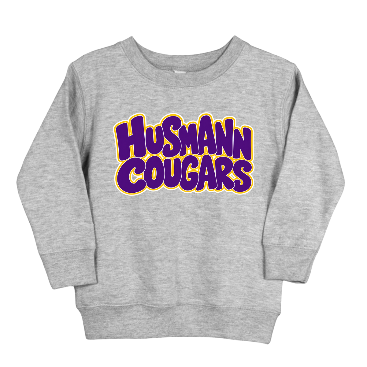 Husmann Cougars Bubble | Youth Fleece Crewneck