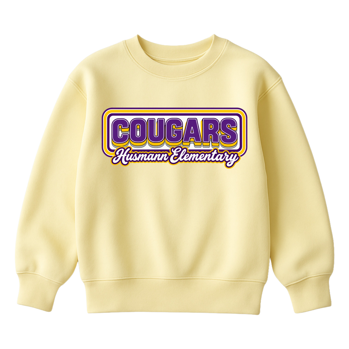 Retro Cougars | Youth Fleece Crewneck