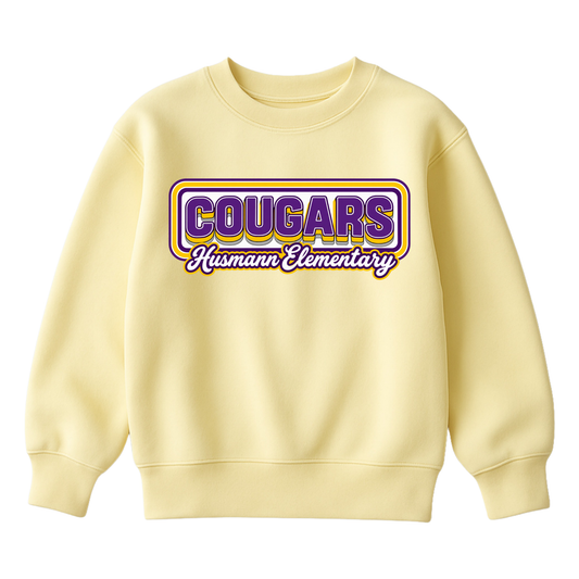 Retro Cougars | Youth Fleece Crewneck