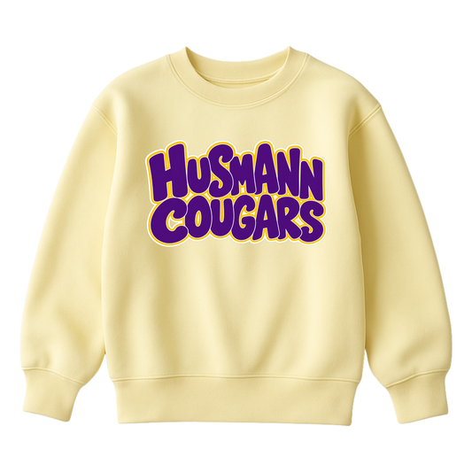 Husmann Cougars Bubble | Youth Fleece Crewneck