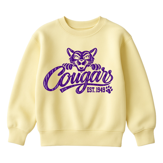 Cougars Mascot  | Youth Fleece Crewneck (Copy)