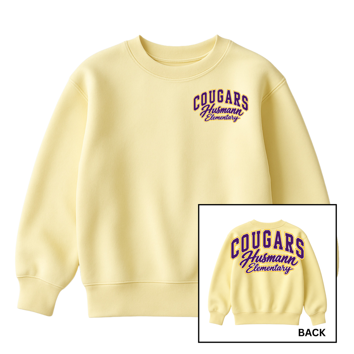 Cougars Wingspan  | Youth Fleece Crewneck