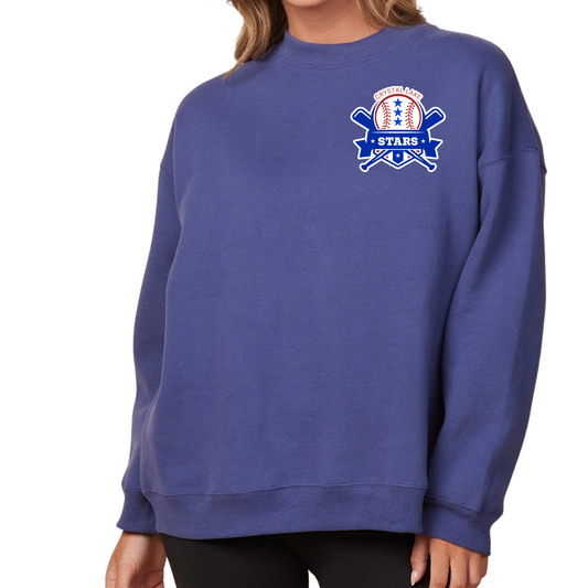 Crystal Lake Stars Pocket Logo | Ladies Oversized Crewneck