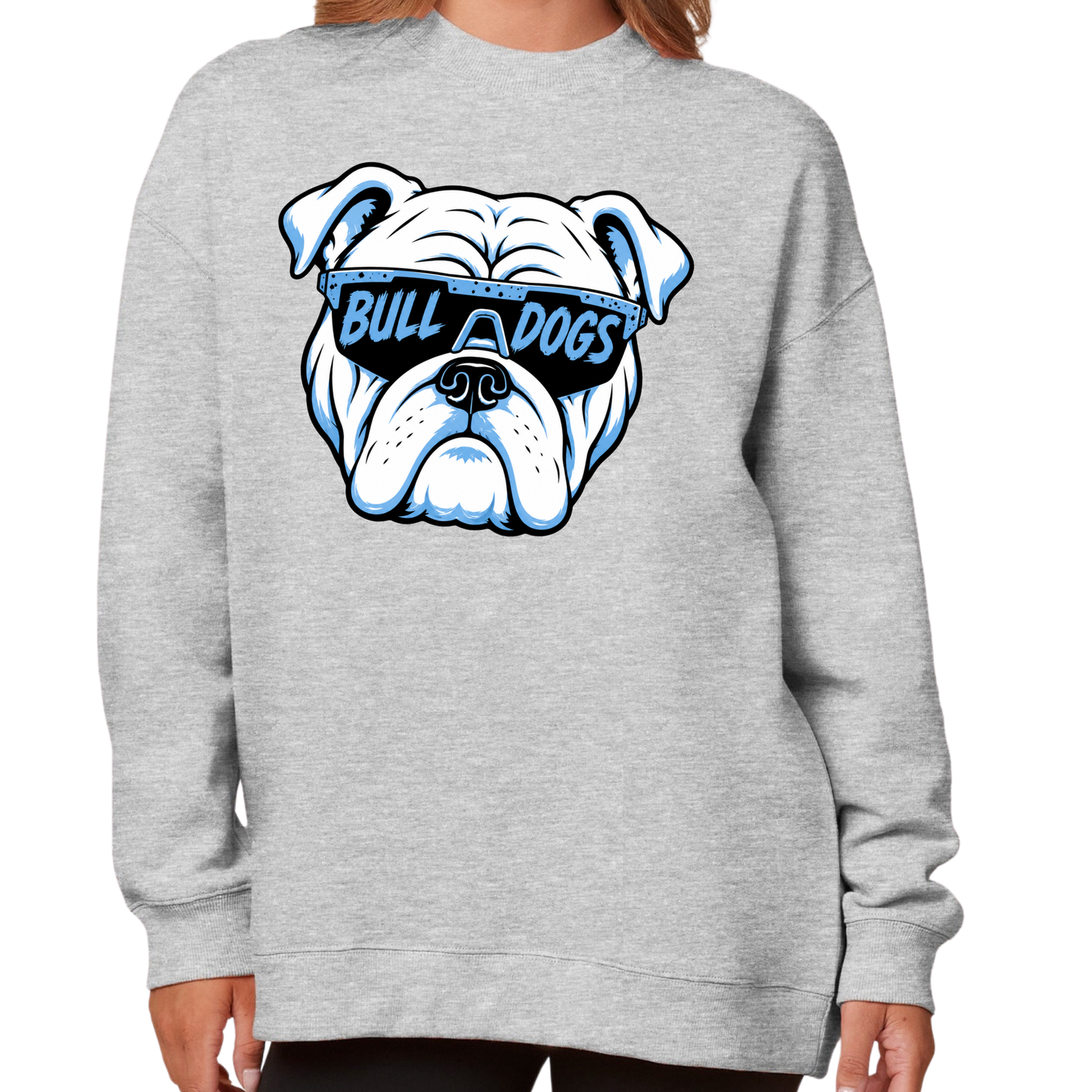 Bulldog Glasses | Ladies Oversized Crewneck