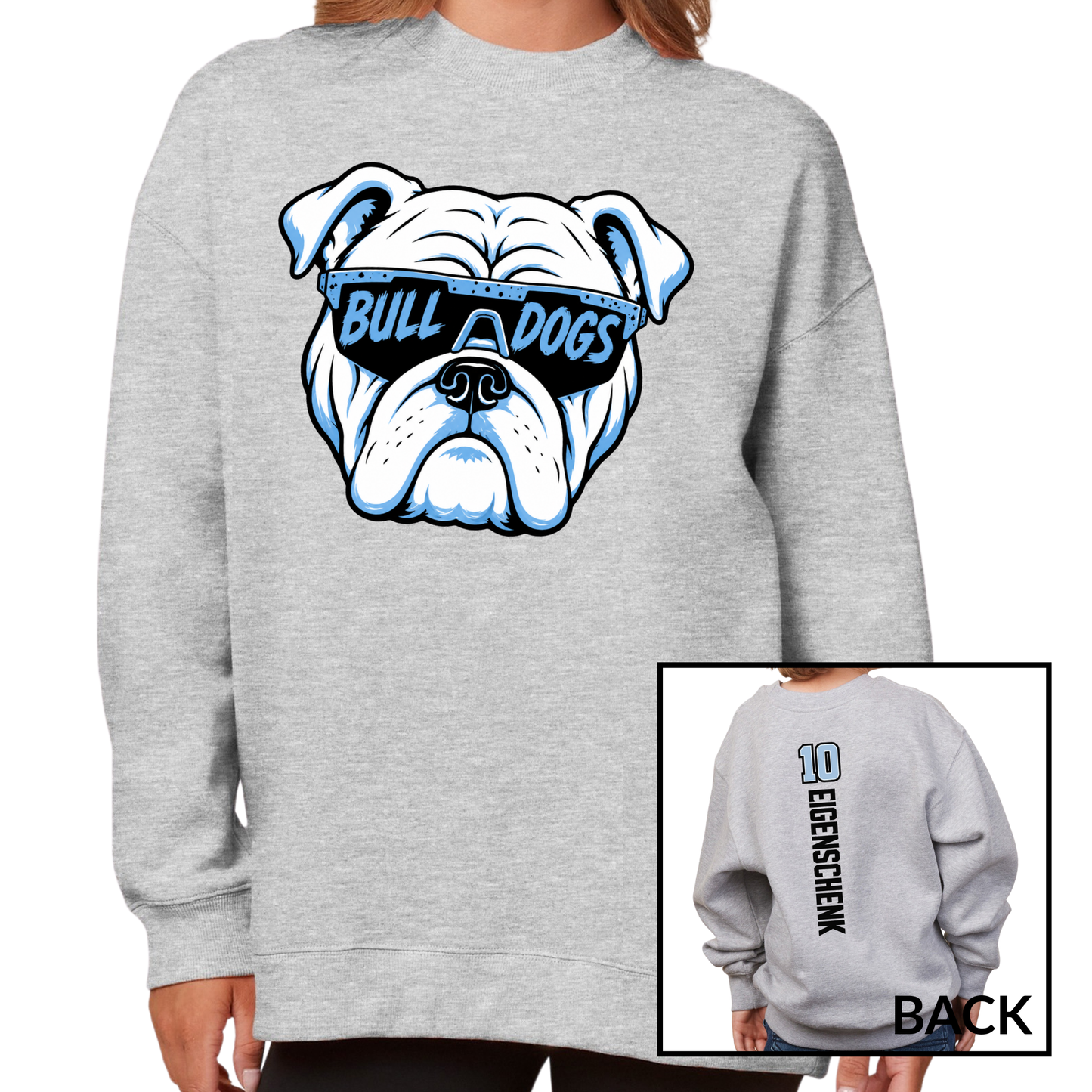 Bulldog Glasses | Ladies Oversized Crewneck