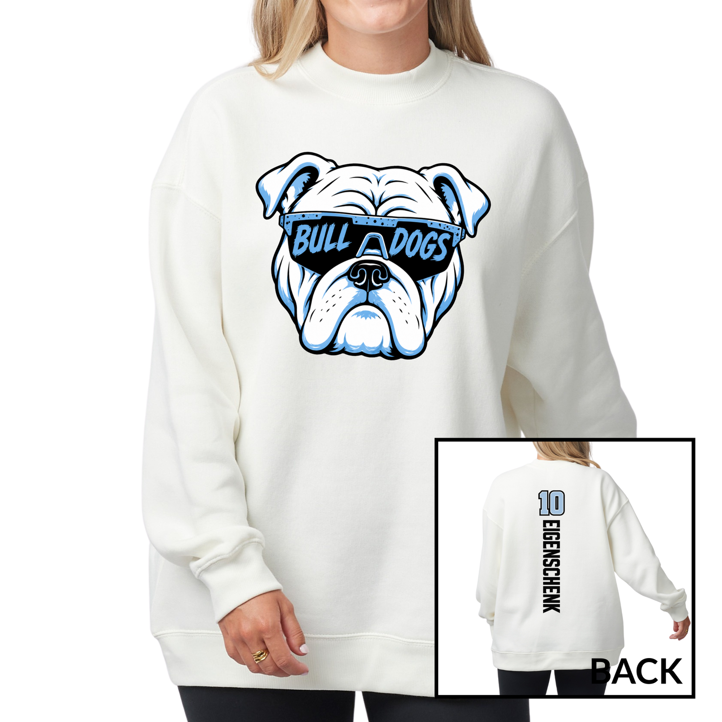 Bulldog Glasses | Ladies Oversized Crewneck