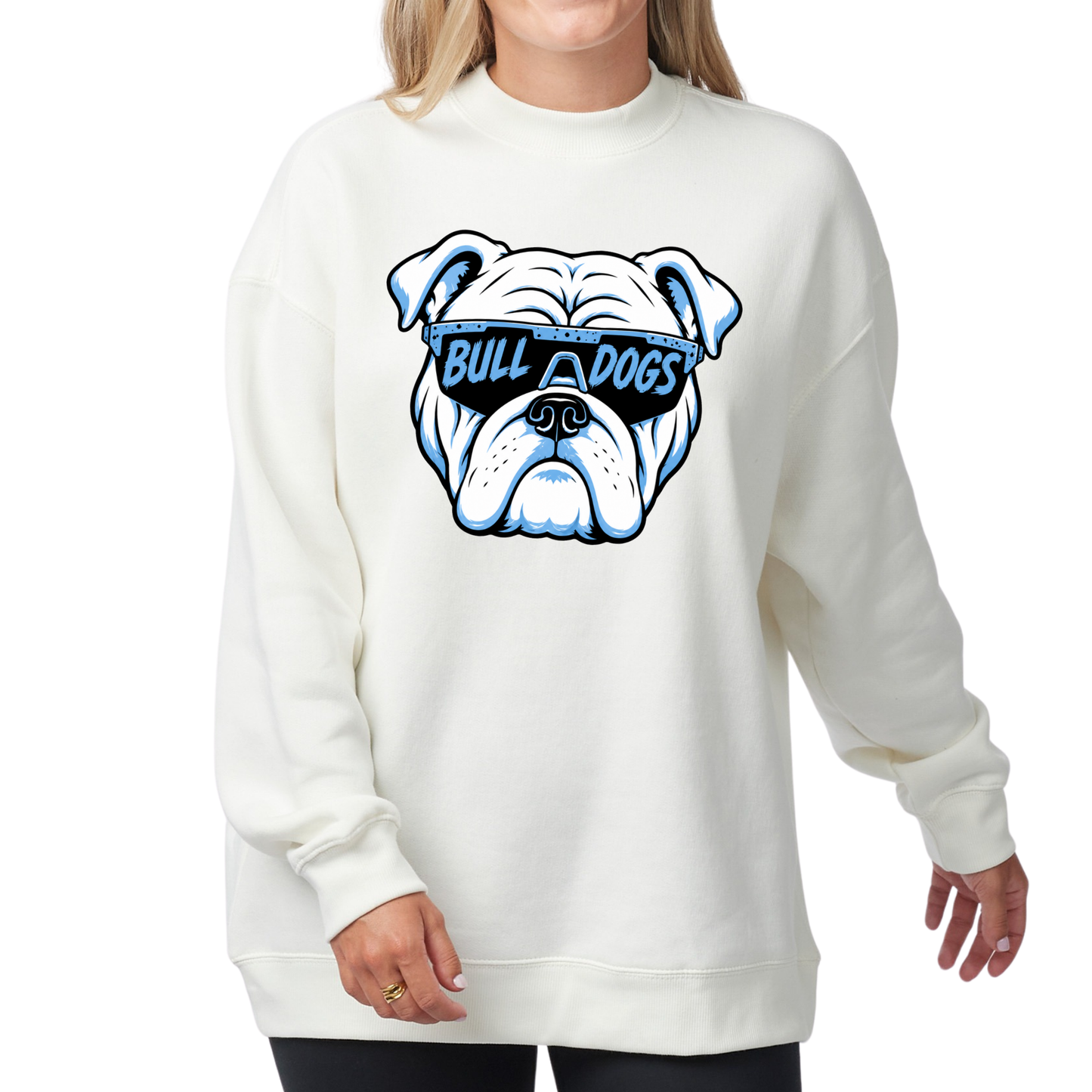Bulldog Glasses | Ladies Oversized Crewneck