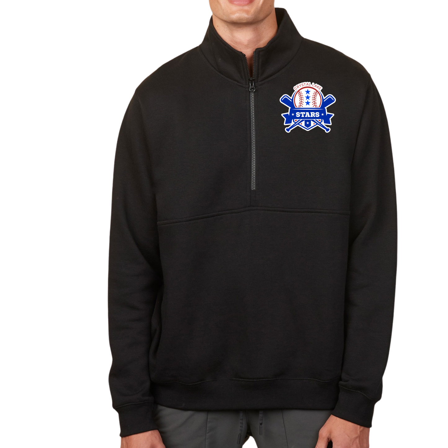 Crystal Lake Stars Pocket Logo | Quarter Zip Fleece