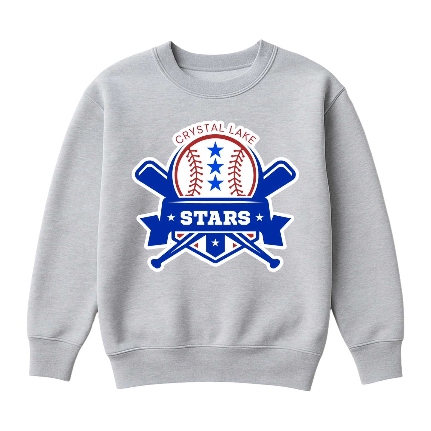 Crystal Lake Stars Logo | Youth Fleece Crewneck