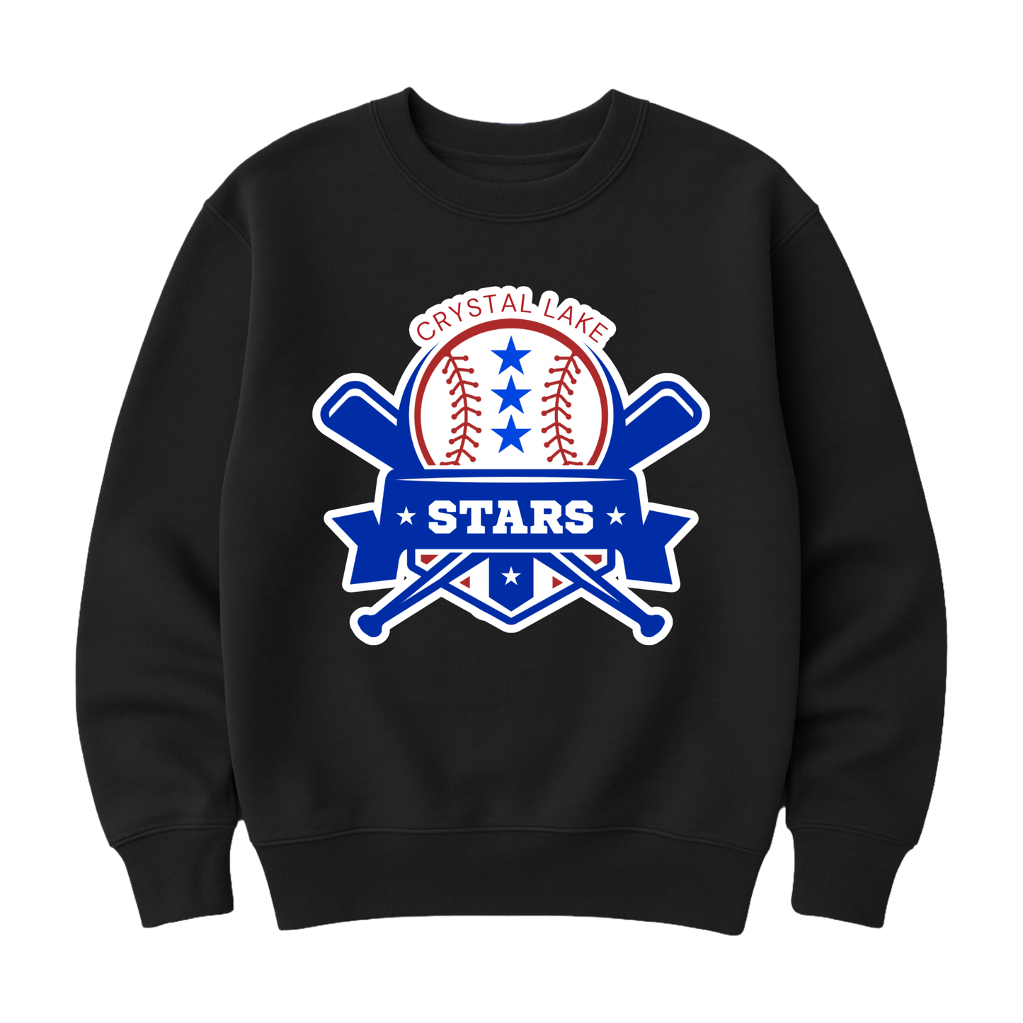 Crystal Lake Stars Logo | Youth Fleece Crewneck