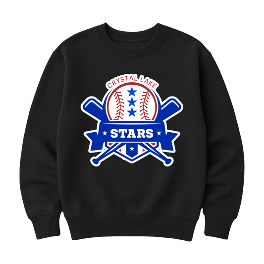 Crystal Lake Stars Logo | Youth Fleece Crewneck