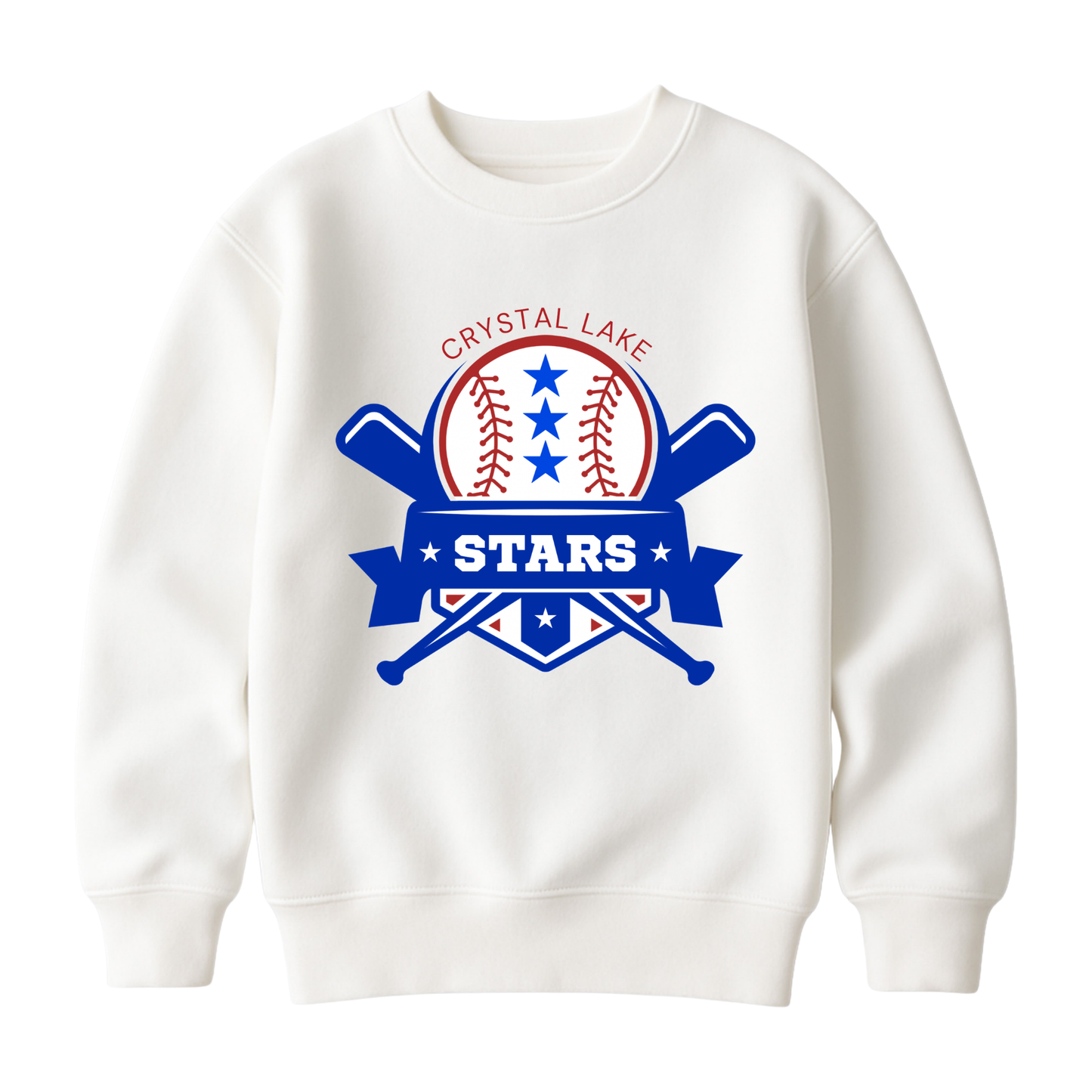 Crystal Lake Stars Logo | Youth Fleece Crewneck