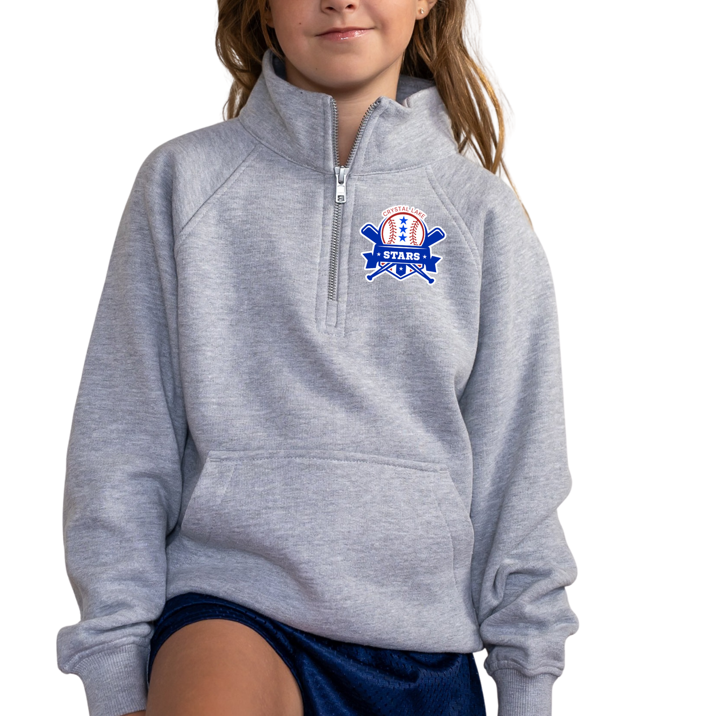 Crystal Lake Stars Pocket Logo | Youth Quarter Zip