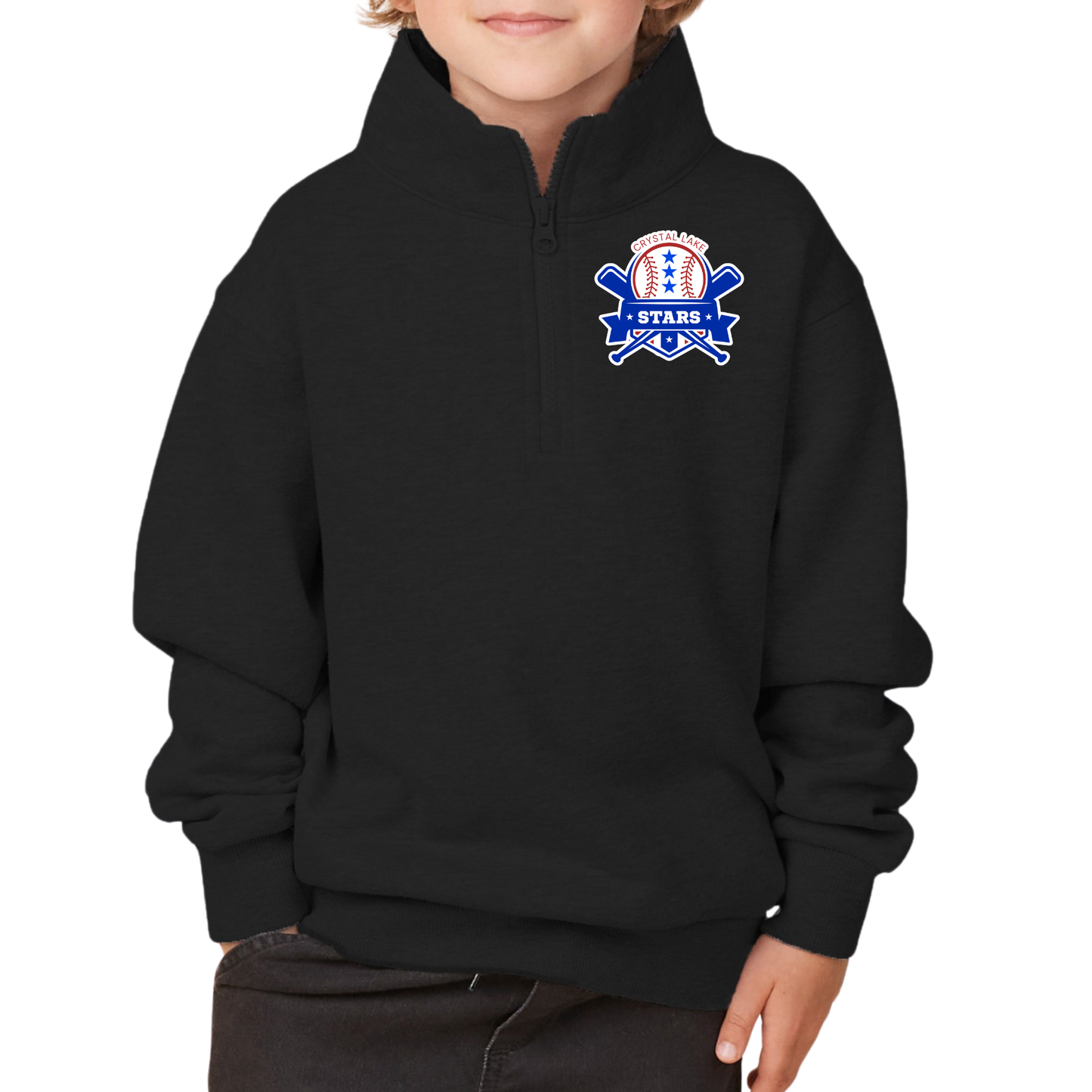 Crystal Lake Stars Pocket Logo | Youth Quarter Zip