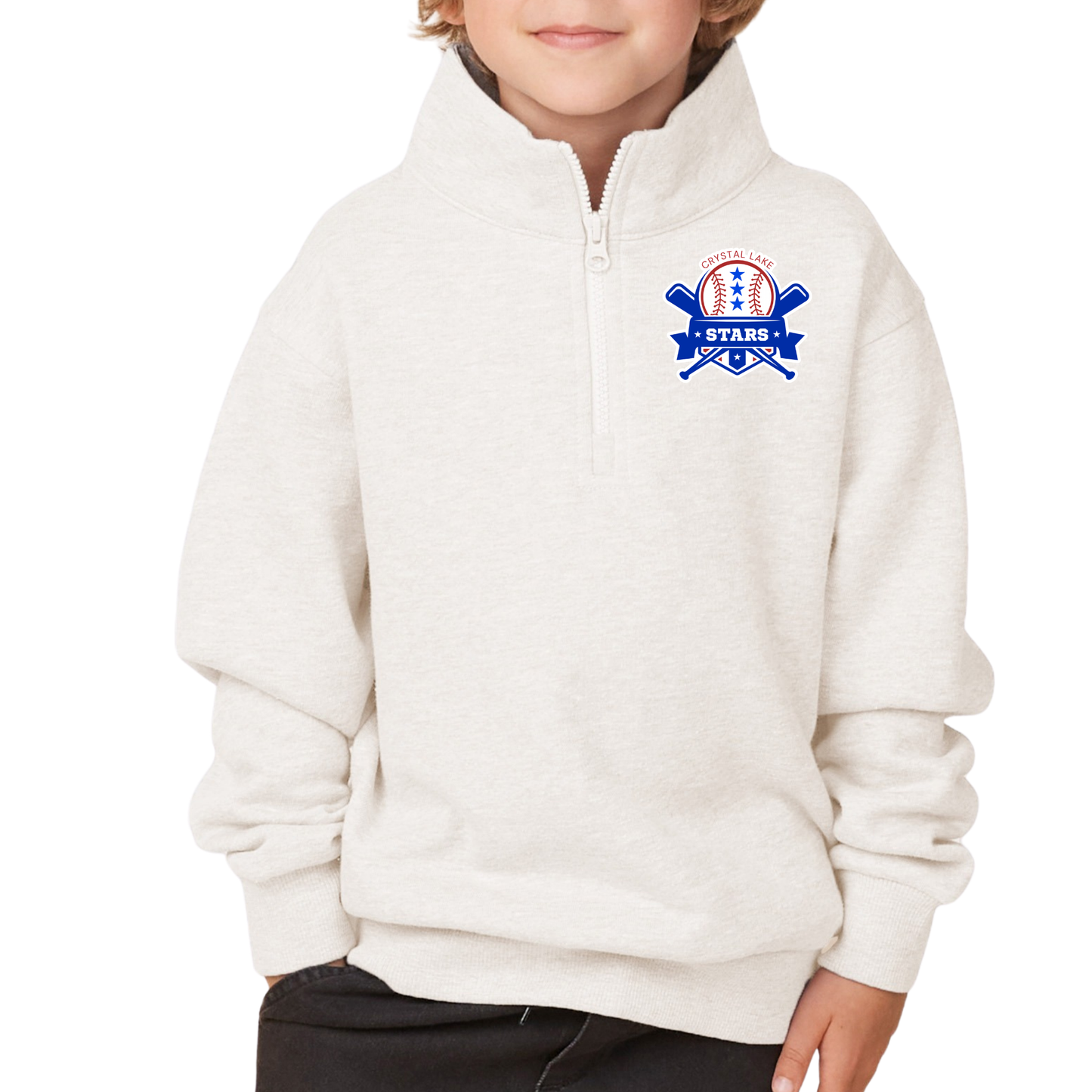 Crystal Lake Stars Pocket Logo | Youth Quarter Zip