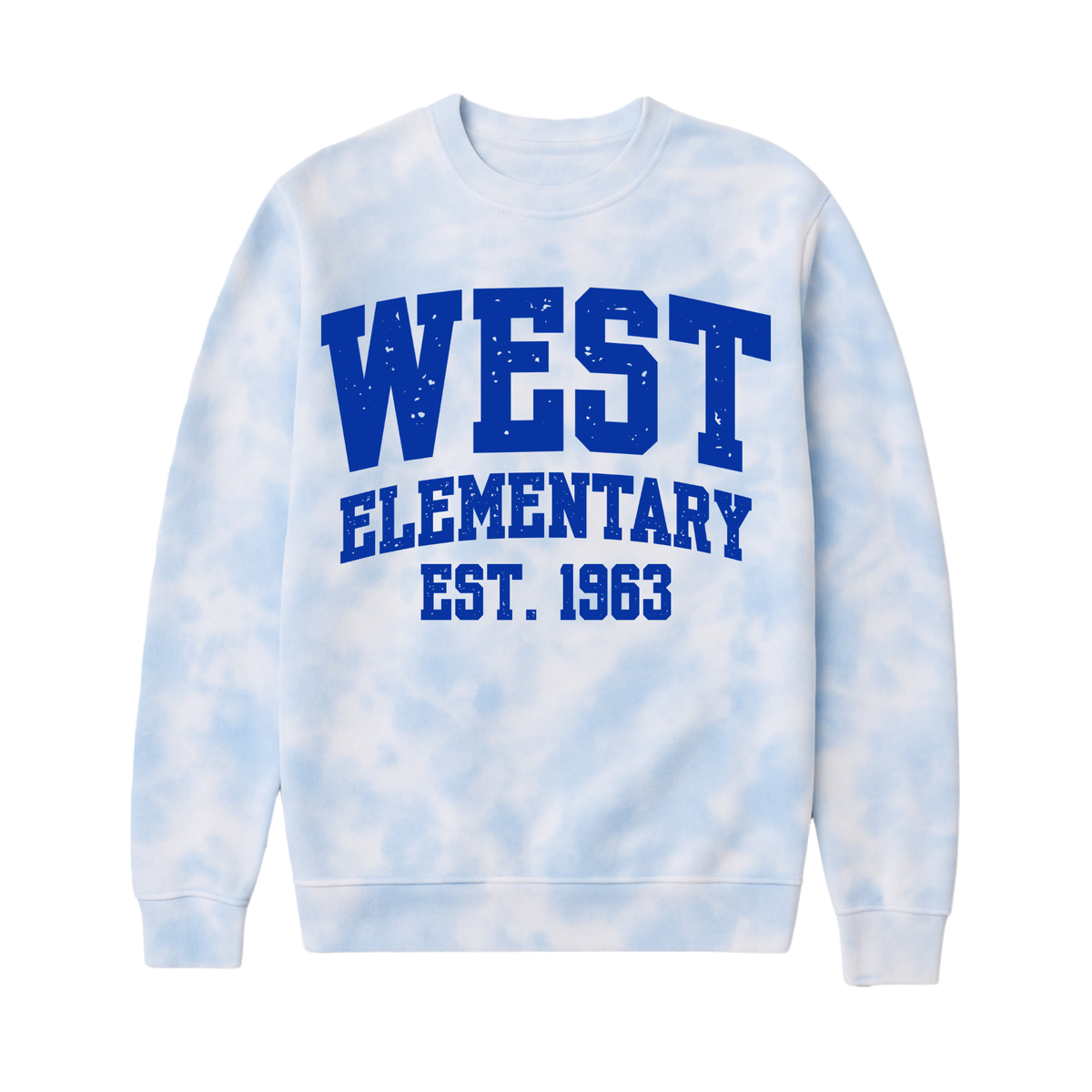 West Elementary, Est. 1963 | Fleece Tie-Dye Crewneck